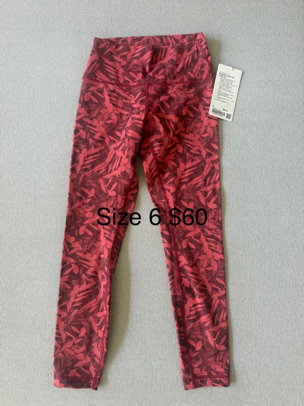 lululemon athletica Red Leaf-Print High-Waist Leggings
